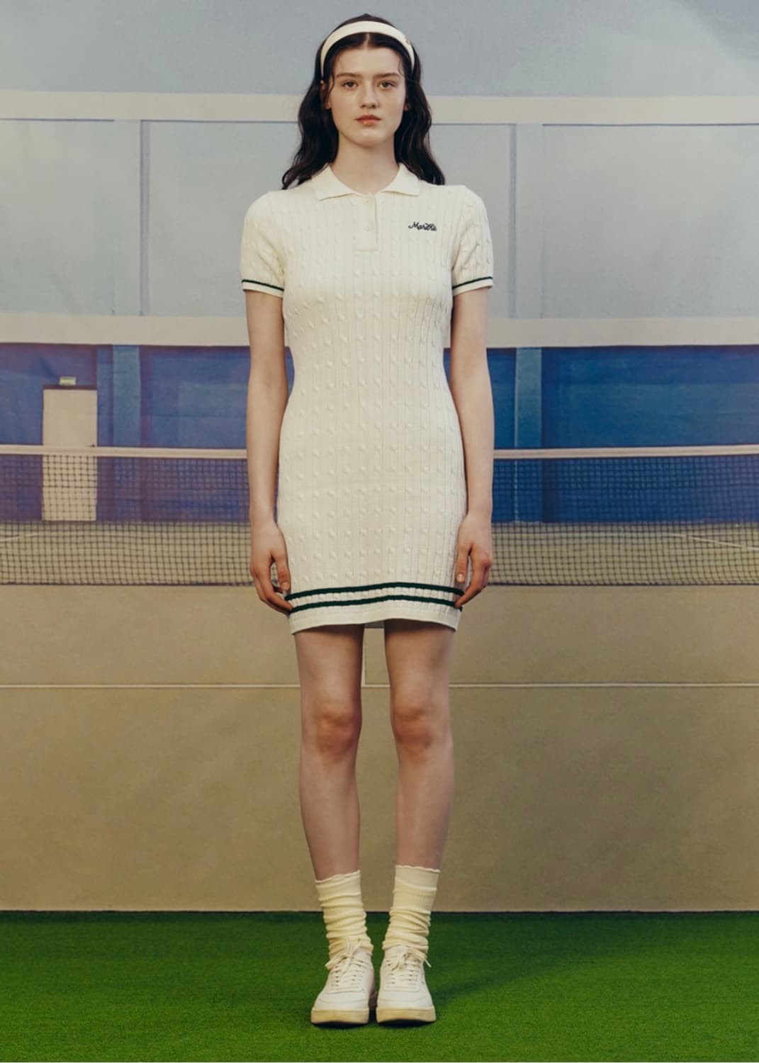 마리떼 프랑소와 저버 스포츠 케이블 니트 원피스 아이보리 S 상품이미지5