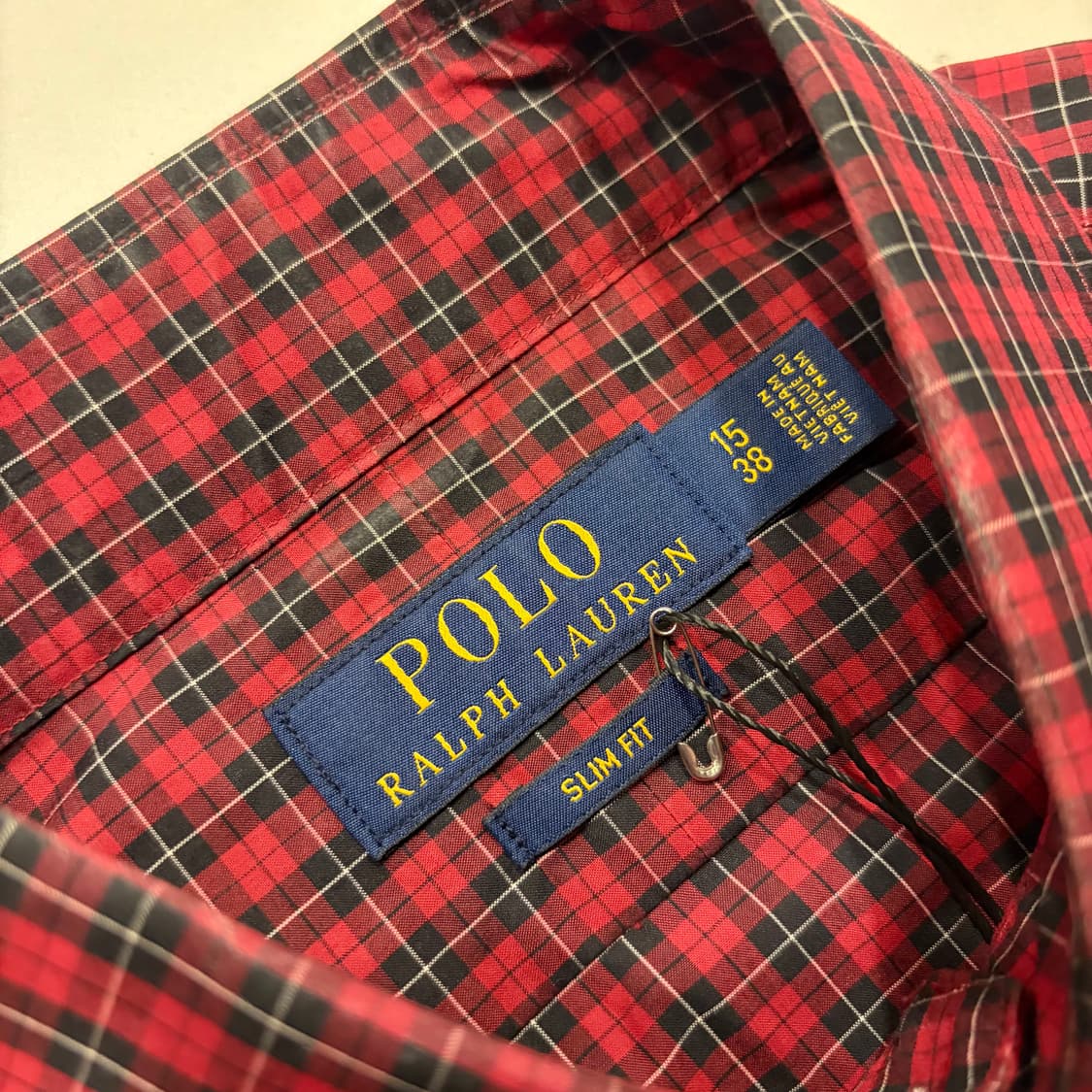 [M] 폴로 랄프로렌 슬림핏 레드 체크 셔츠 C861 상품이미지4