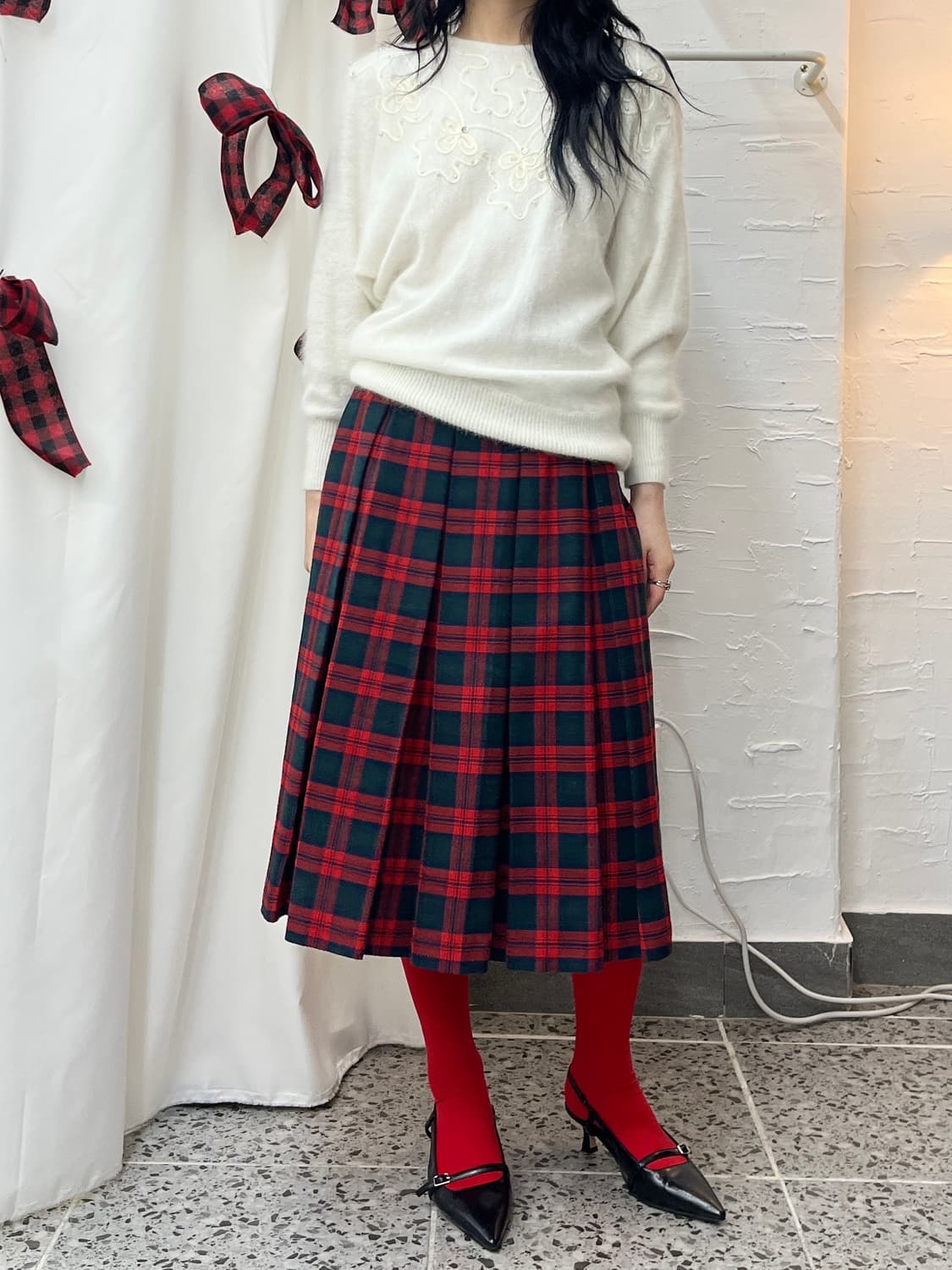 red scottish skirt 상품이미지2