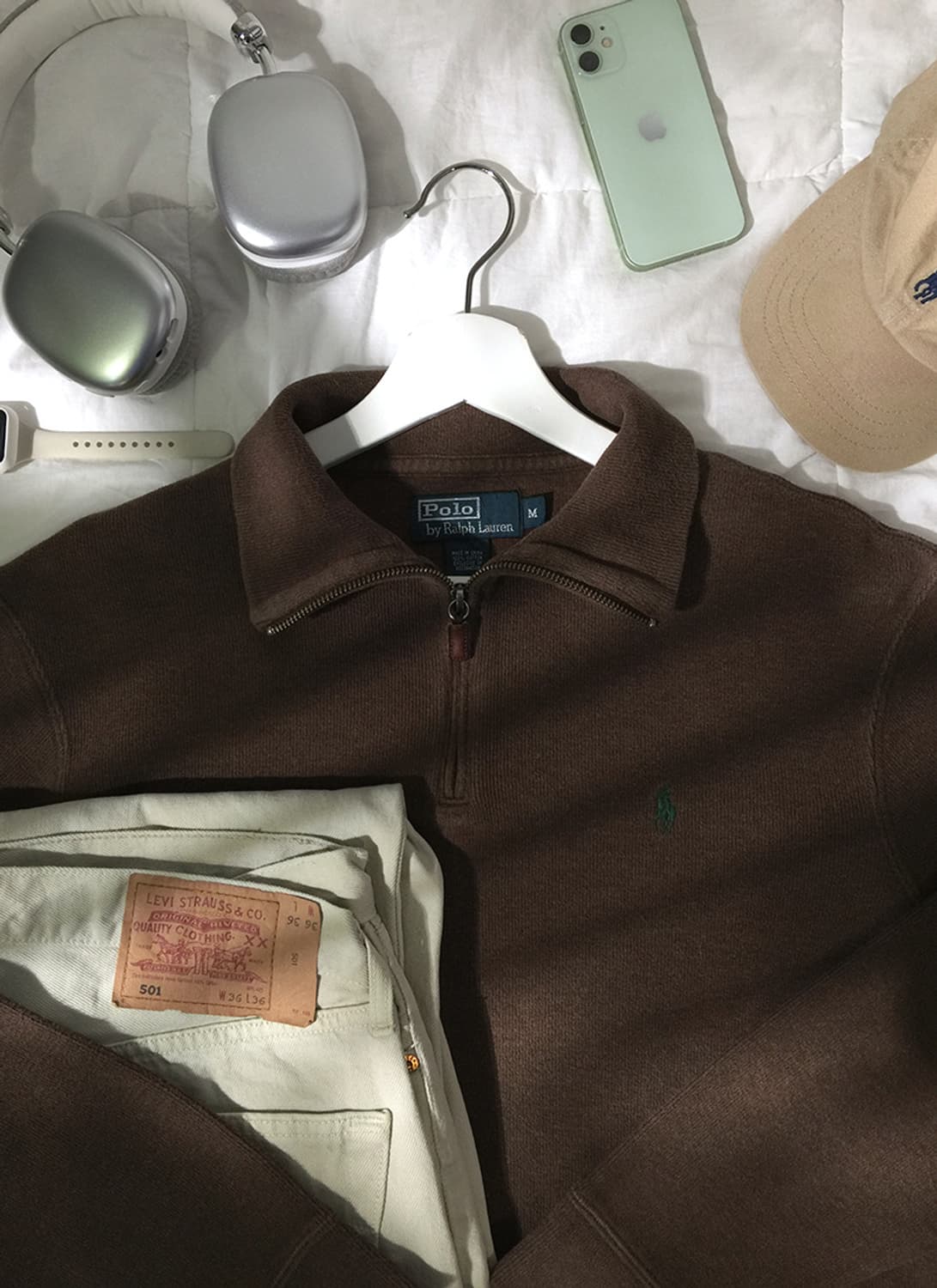 (MAN) 폴로랄프로렌 스웻 반집업 L 상품이미지1