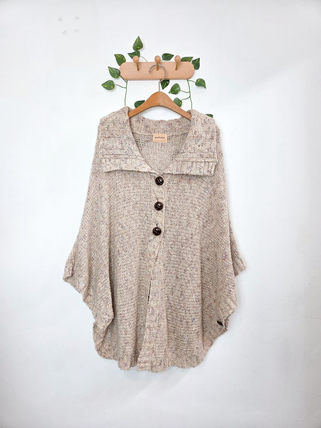 색실 콕콕 케이프 가디건 상품이미지1