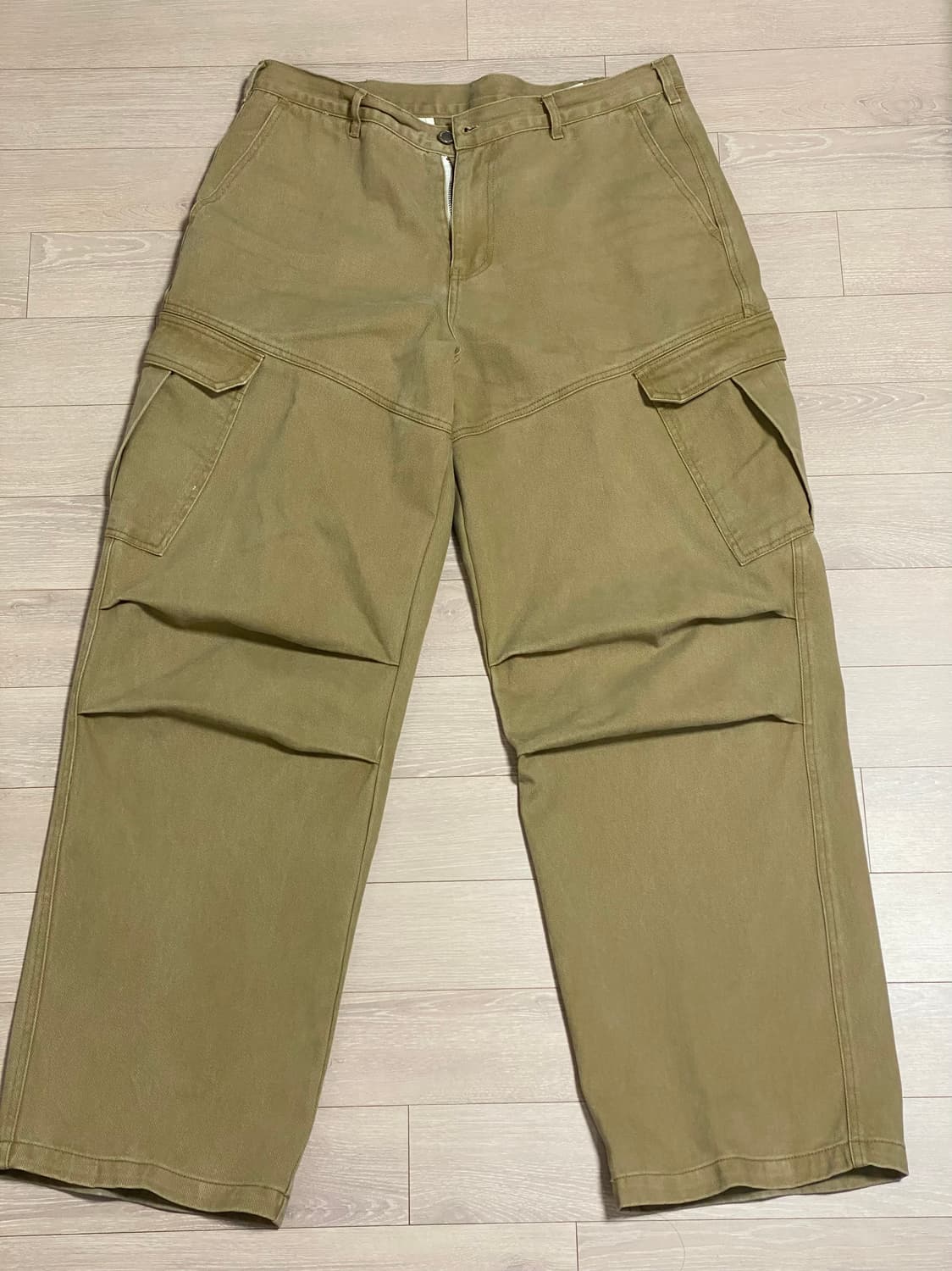 시그니처 파라슈트 카고 코튼 팬츠 (베이지) XL 상품이미지1