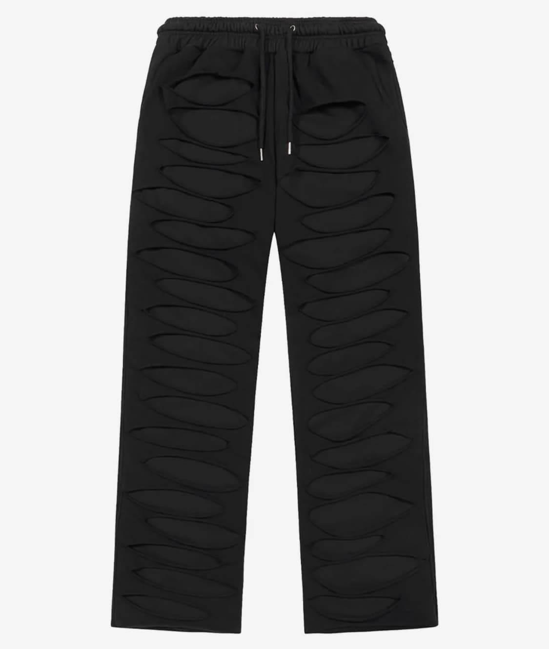 얼킨 런웨이 더블 레이어 컷아웃 스웻팬츠 블랙 상품이미지3