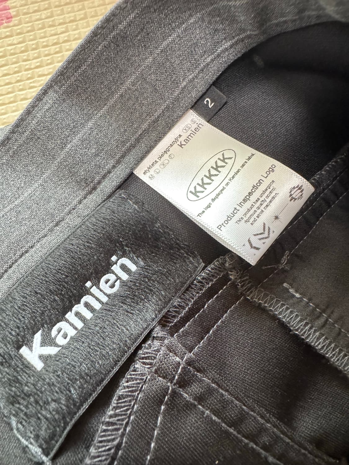 카미엔 Kamien 스트라이프 와이드 팬츠 그레이247 거의새상품  상품이미지3