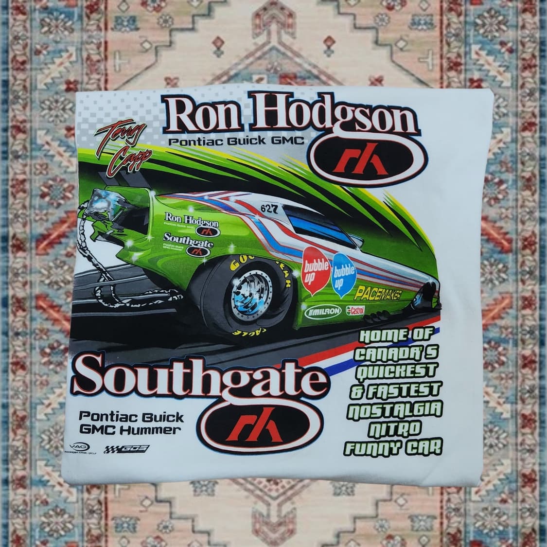 90s 빈티지 Ron Hodgson 드래그 레이싱 티셔츠 XL 상품이미지3