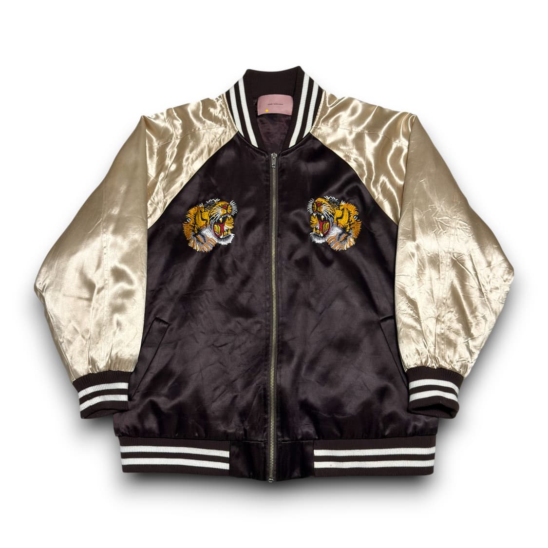 jpn vintage 호랑이 자수 브라운 스카쟌 상품이미지2