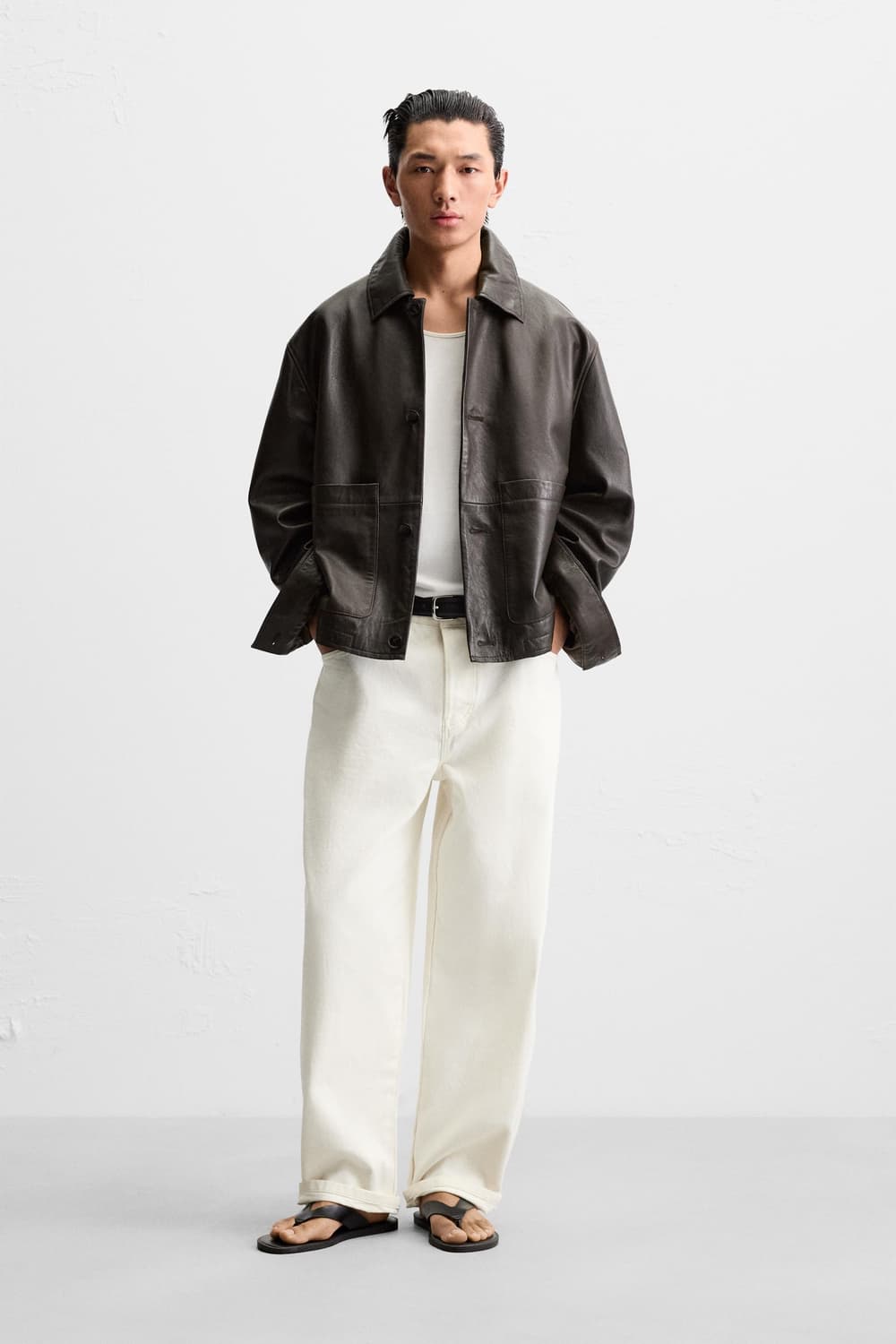 Zara 자라 램스킨 포켓 자켓 XL 상품이미지2