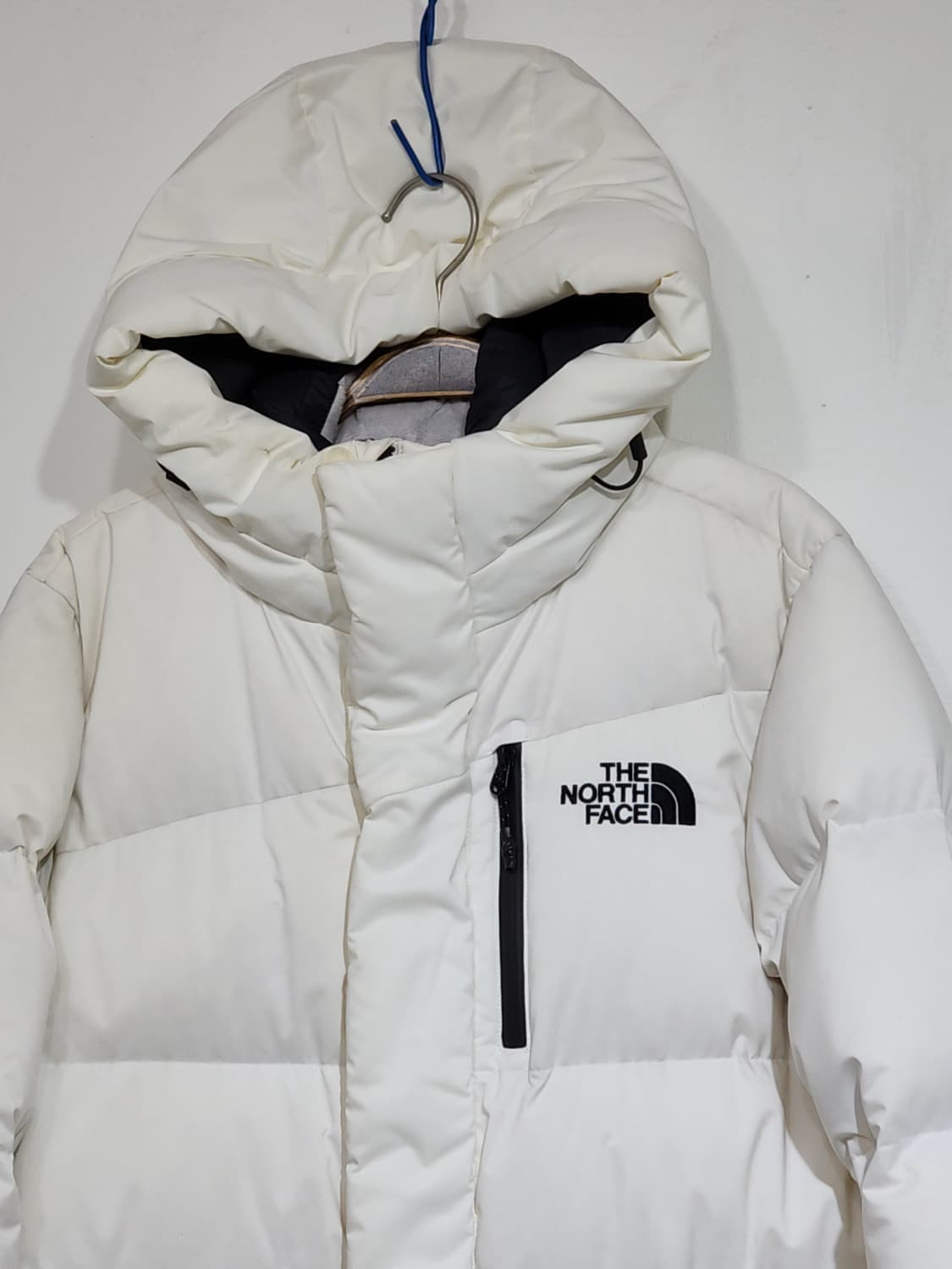 (S) 노스페이스 다운 롱패딩 화이트 오리털 패딩코트 후드  상품이미지2