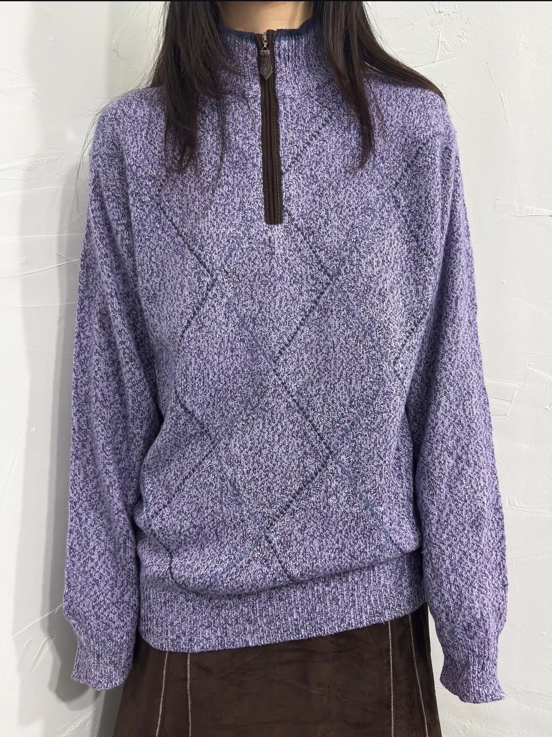 simple life argyle knit top 상품이미지1