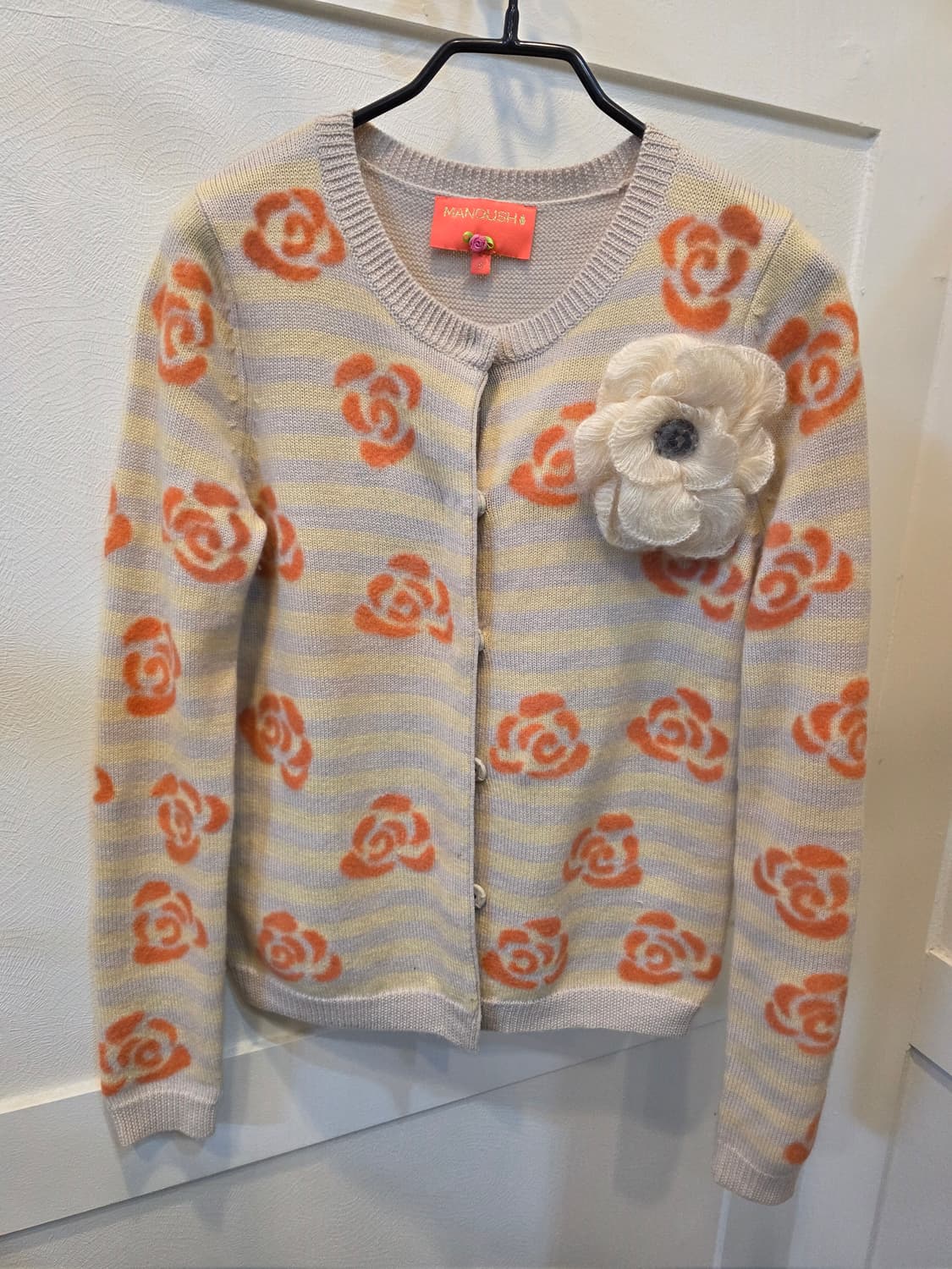 마누슈 오렌지장미 패턴 가디건 상품이미지1