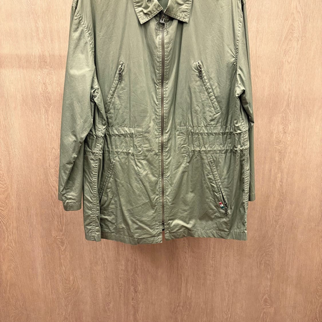 모스키노 진스 미디 집업 자켓 사이드 지퍼 포켓 안감 메쉬 디테일 카키 상품이미지5