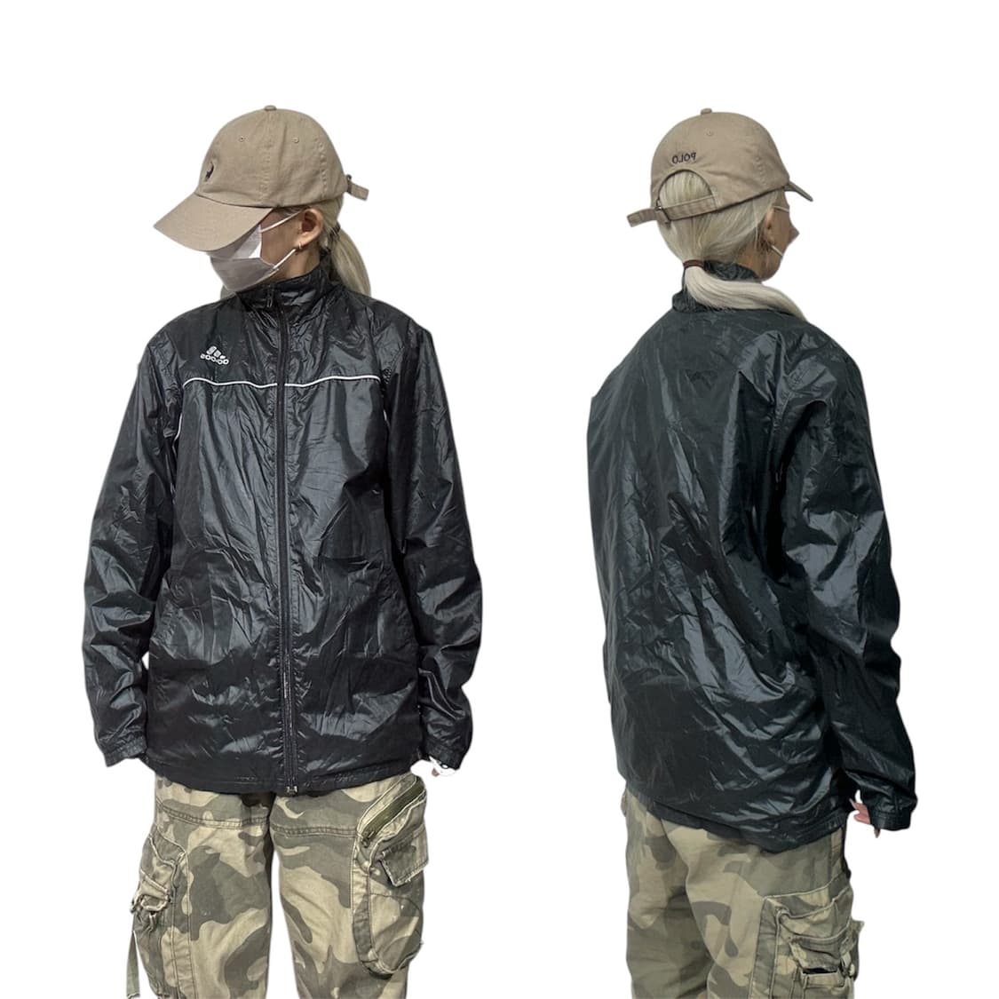 아디다스 블랙 로고 바람막이 자켓 L 상품이미지1