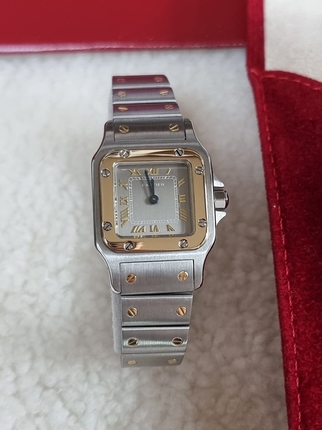 까르띠에 산토스 갈베 18K 콤비 로듐다이얼 쿼츠 스몰 여성시계 02년 상품이미지2