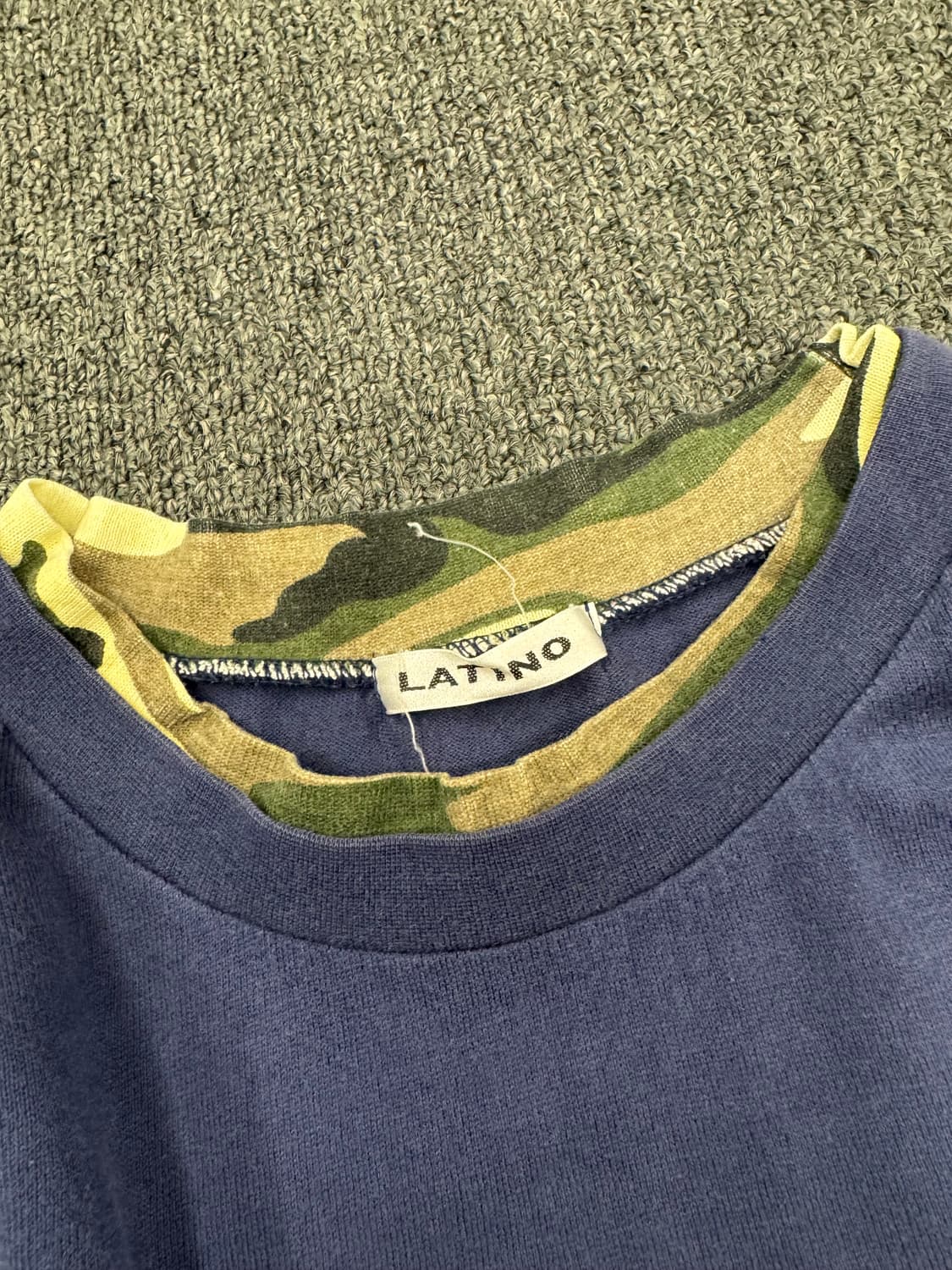 M)Japanese vintage 프린팅 카모 레이어드 네이비 반팔 상품이미지3