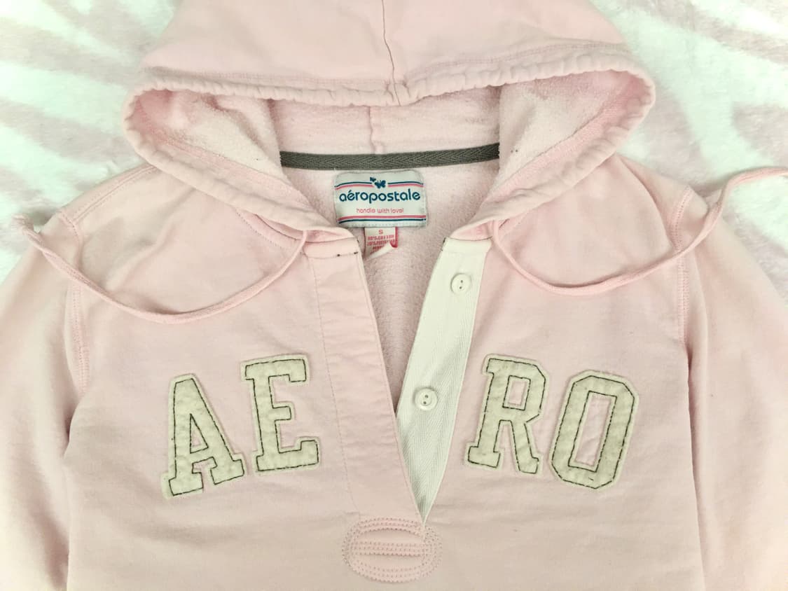 Aeropostale 에어로포스테일 연핑크 후드티 티셔츠 아베크롬비 갸루 상품이미지4