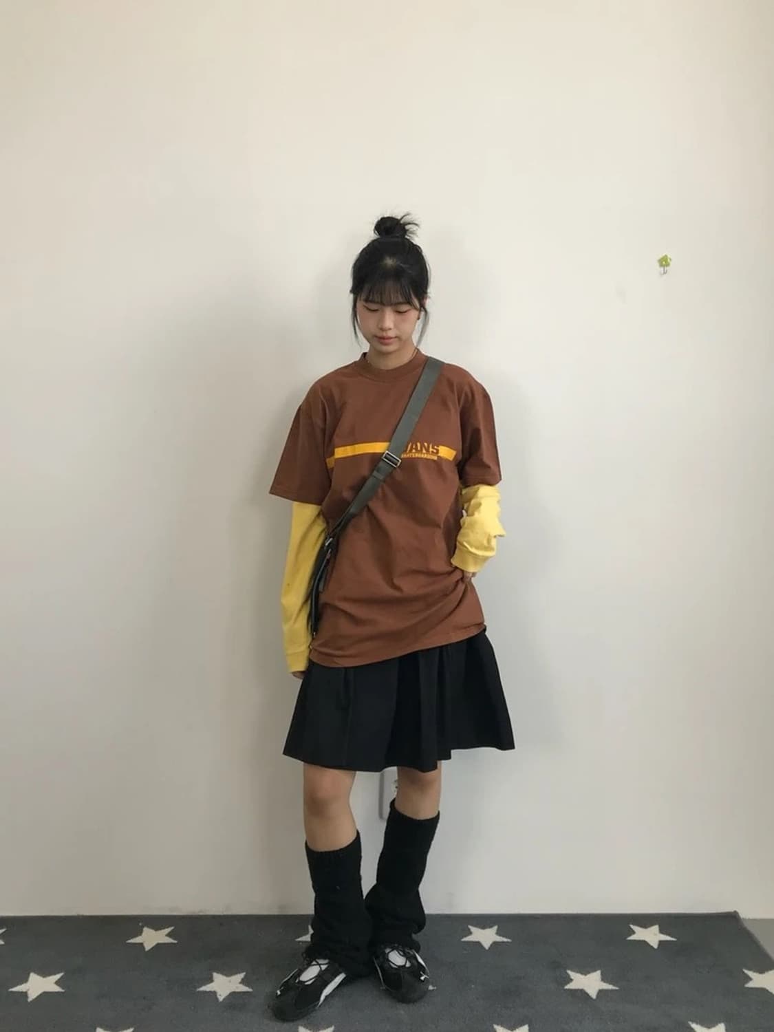 00's Vans USA Logo Line Brown Tee 상품이미지1