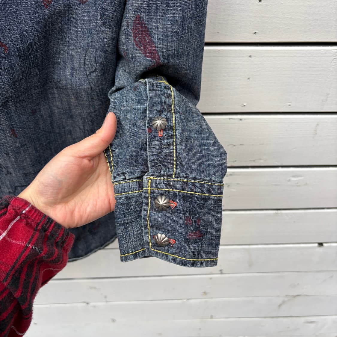 Indian Motercycles 인디언 모터사이클 웨스턴 데님 셔츠 상품이미지8