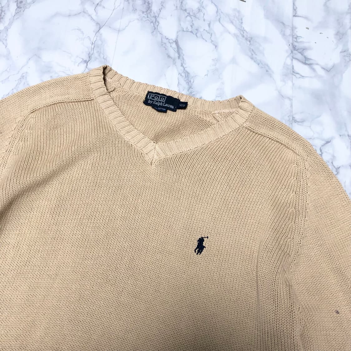 폴로 랄프로렌 브이넥 니트 베이지 상품이미지2