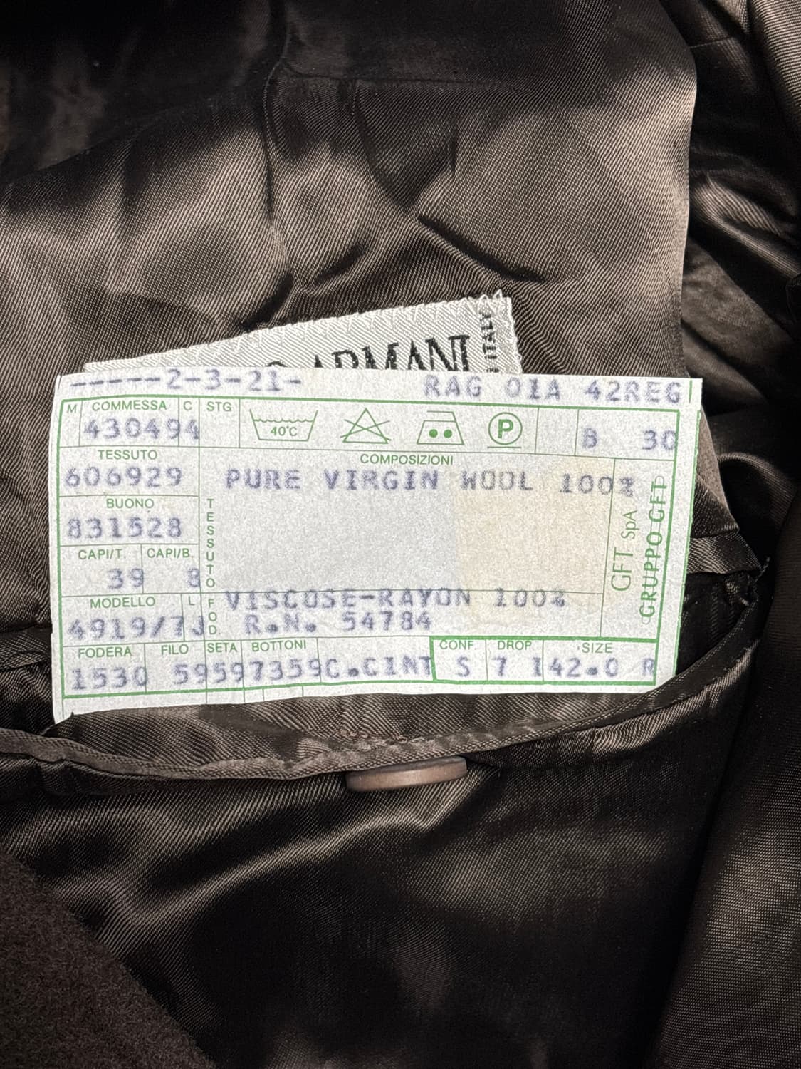 2XL 조르지오 아르마니 헤비 브라운 발마칸 코트 상품이미지7