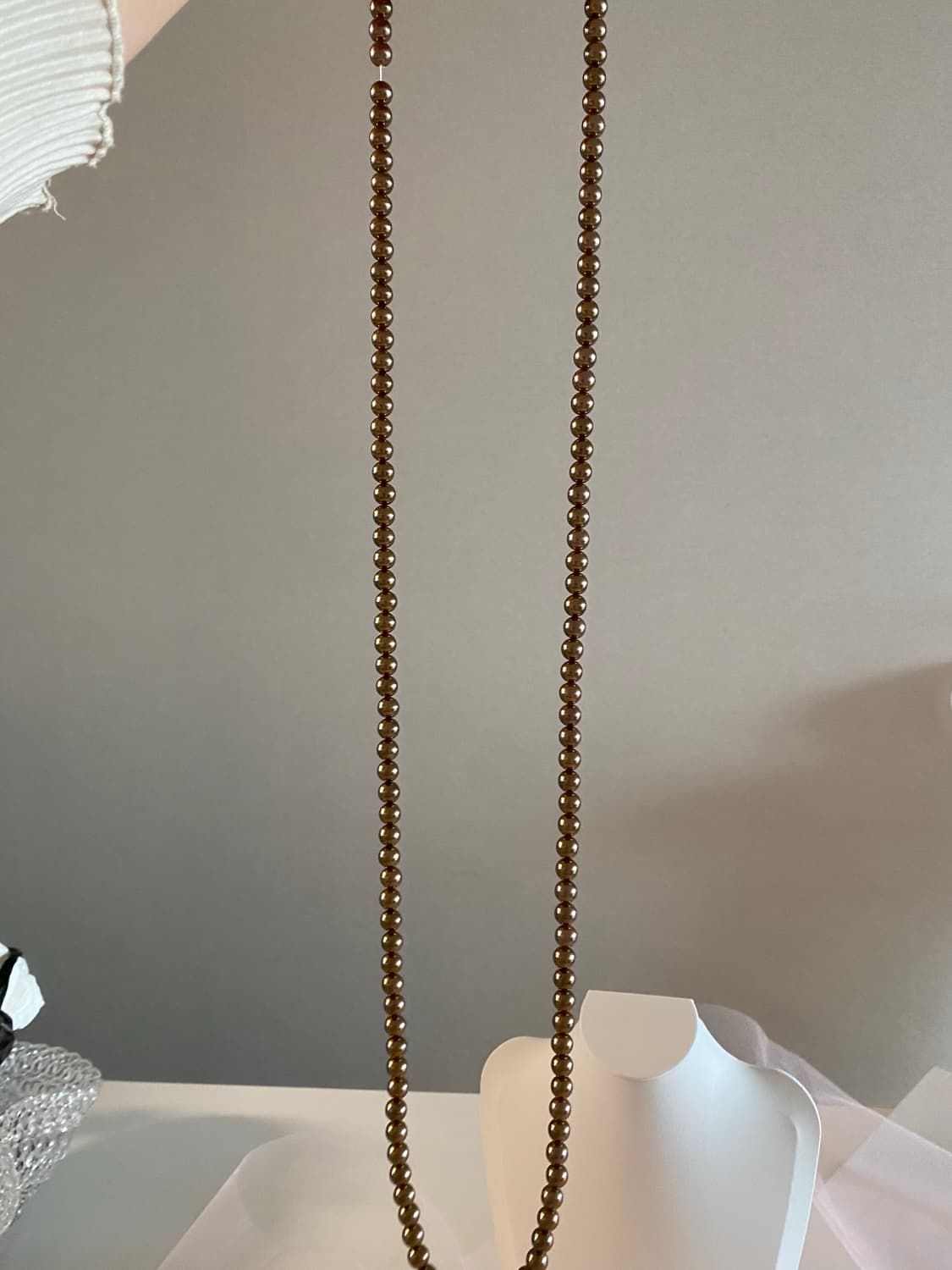 빈티지 브론즈 펄 롱 네크리스 (반길이 53cm) 목걸이  상품이미지6