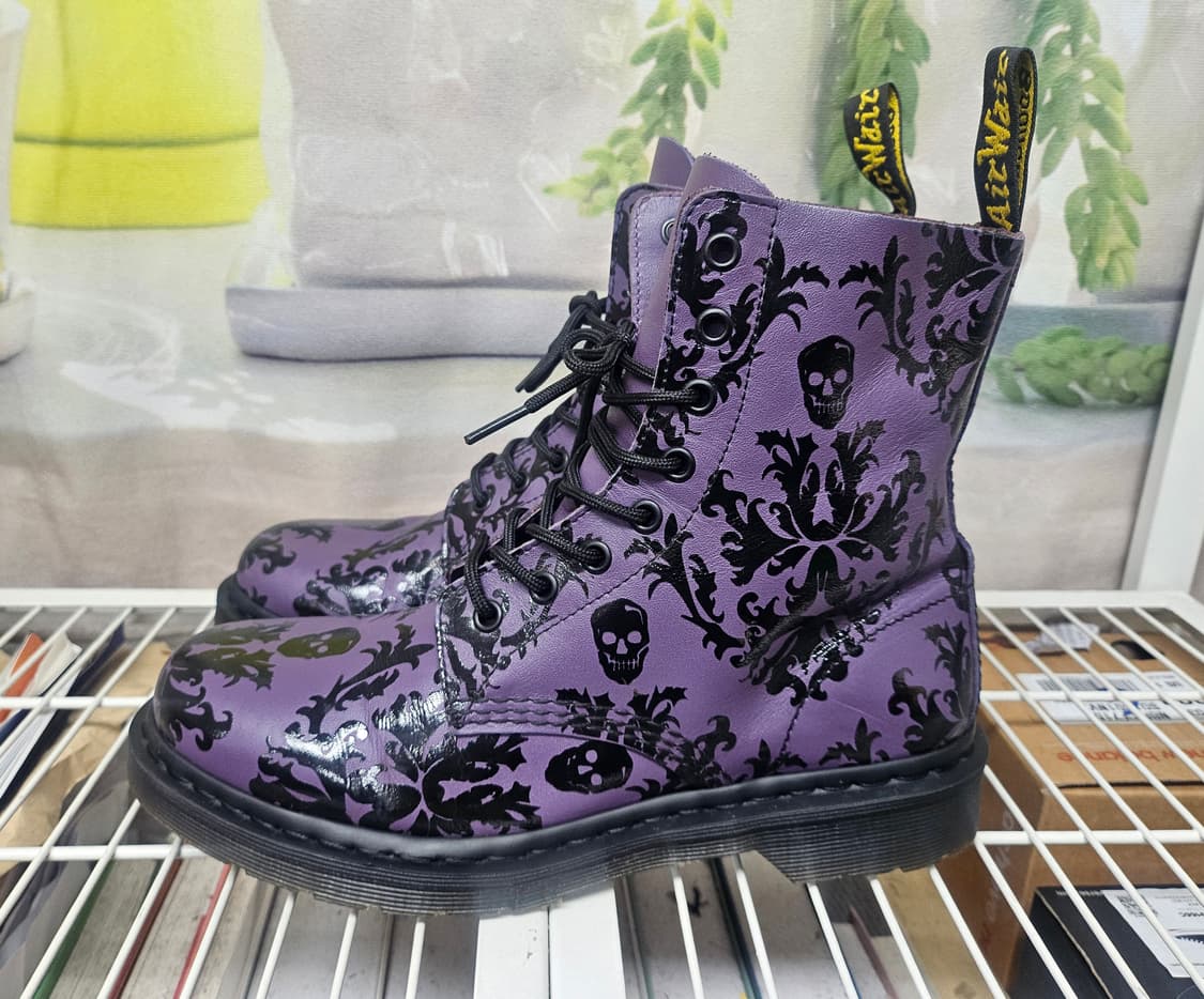 닥터마틴 255 해골 가죽부츠 플로럴 8홀 워커부츠 남녀공용 LB58 상품이미지5