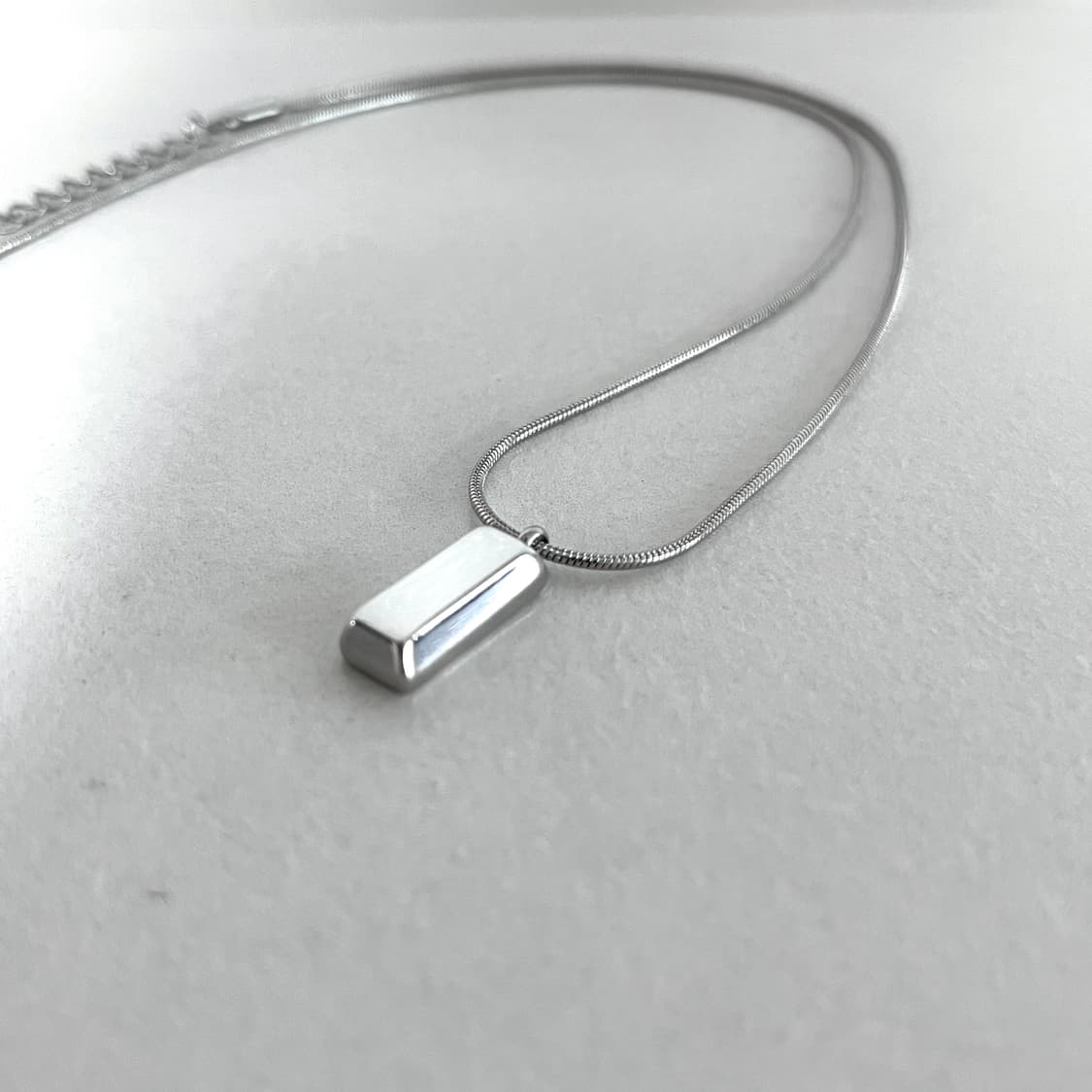 베이직 직사각 체인 목걸이 상품이미지3