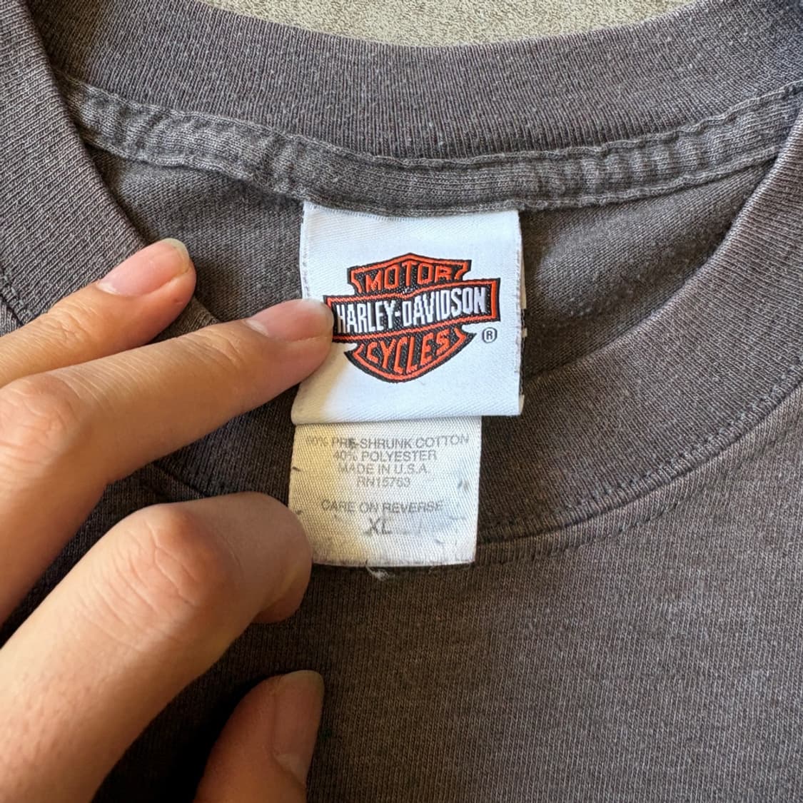 할리데이비슨 미국 생산 다크 그레이 플레임 긴팔 티셔츠 상품이미지6