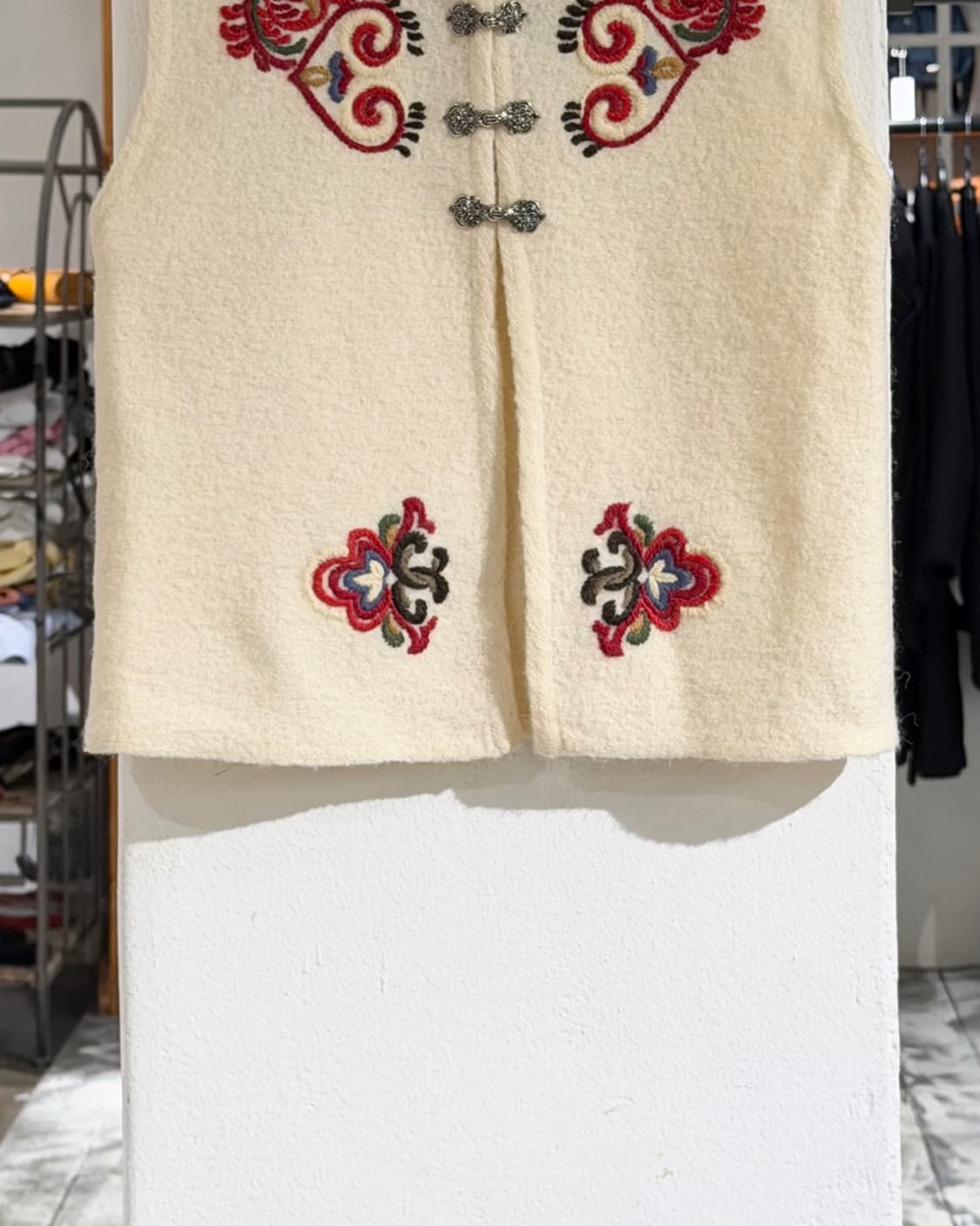 빈티지 아이보리 노르웨이 울 베스트 상품이미지5