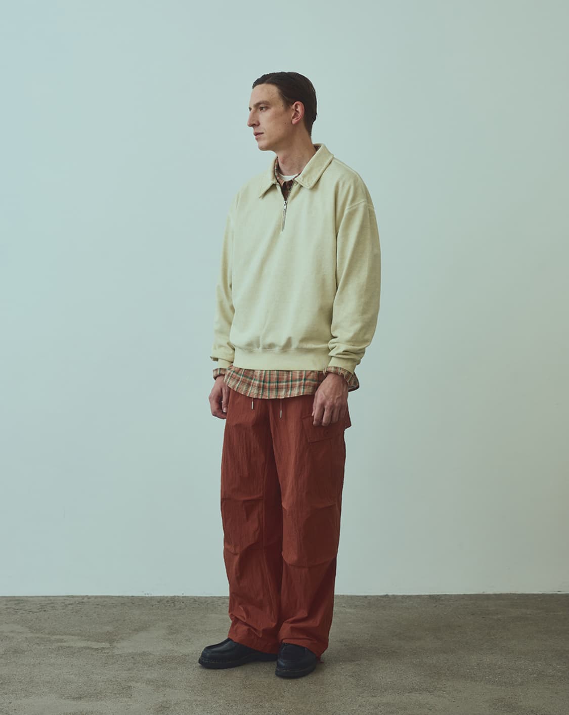 Uniform Bridge 유니폼 브릿지 하프 집업 스웨트셔츠 더스티 상품이미지3