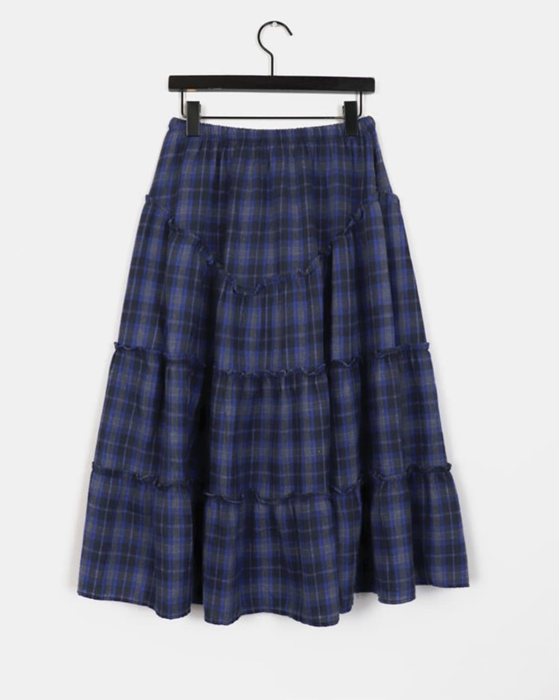 원더원더 솔파 체크 플레어 캉캉 롱 스커트 상품이미지1