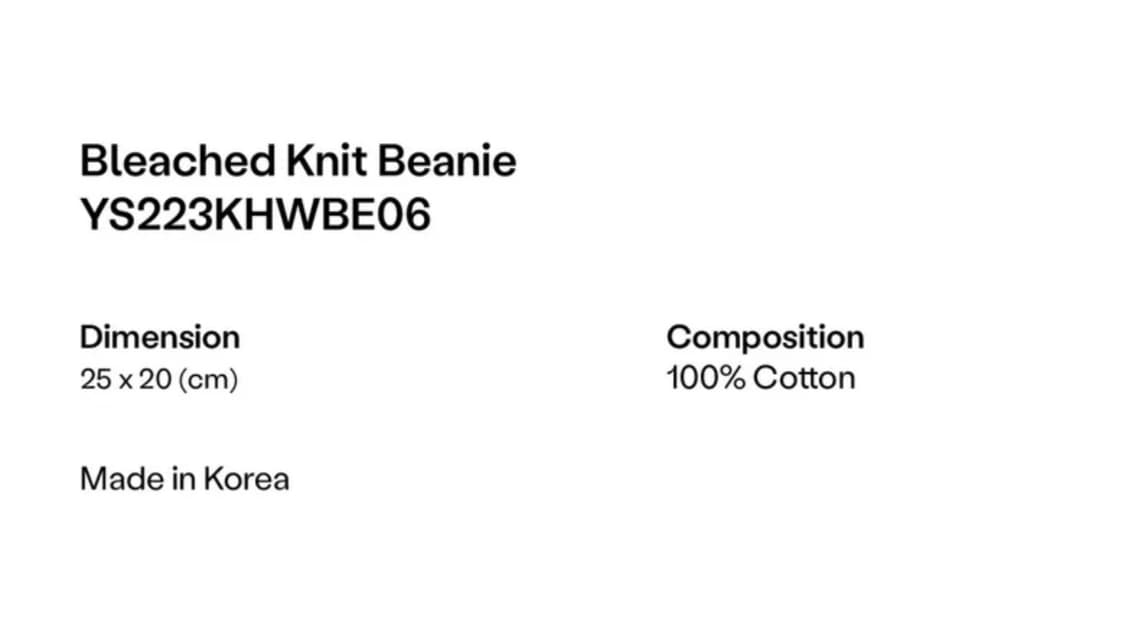 예스아이씨 비니 [Bleached Knit Beanie Navy] 상품이미지5