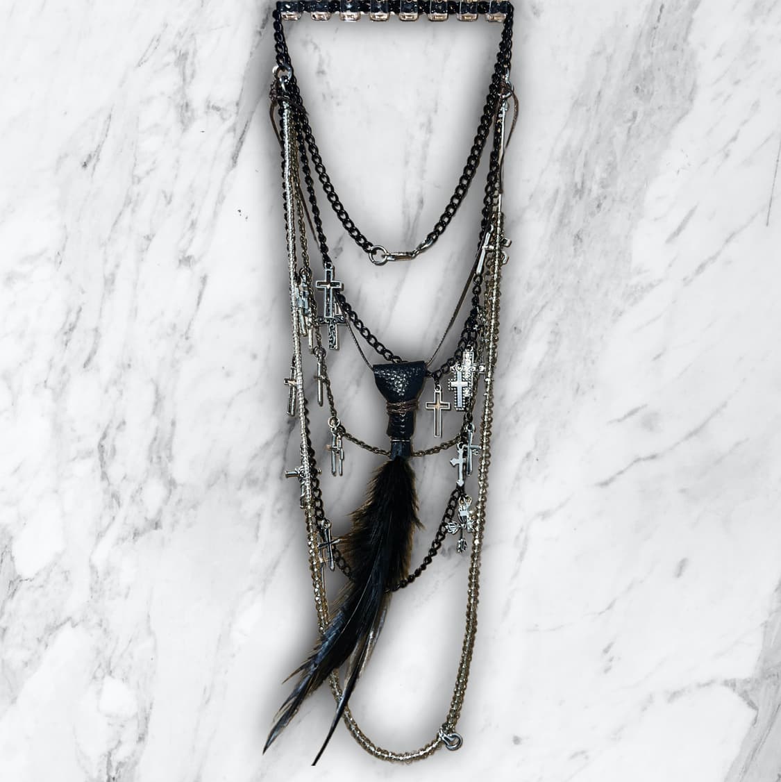 Feather L-Necklace 상품이미지1