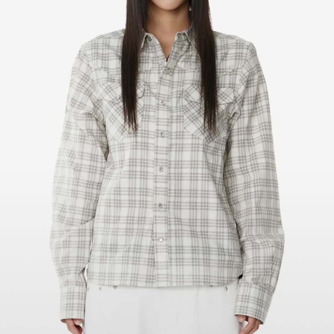 아캄 셔츠 Western Check Shirts (Ivory) 상품이미지3