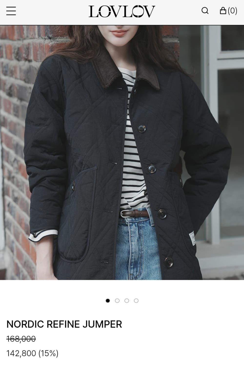LOVLOV 퀼팅 패딩자켓 정상가 168000원 상품이미지3
