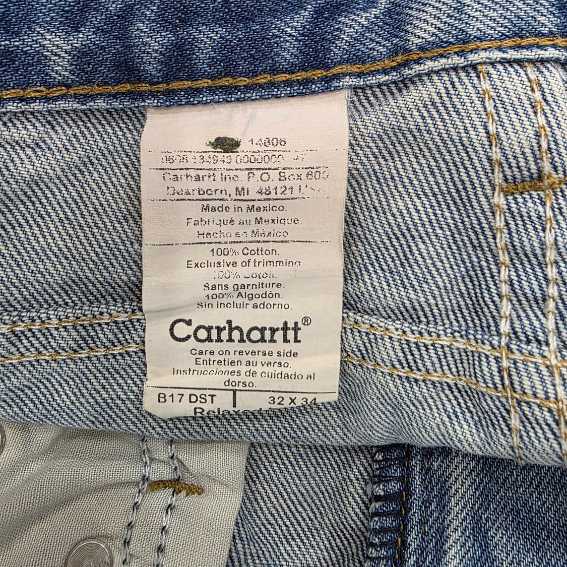 칼하트 릴렉스드핏 데님팬츠 상품이미지7