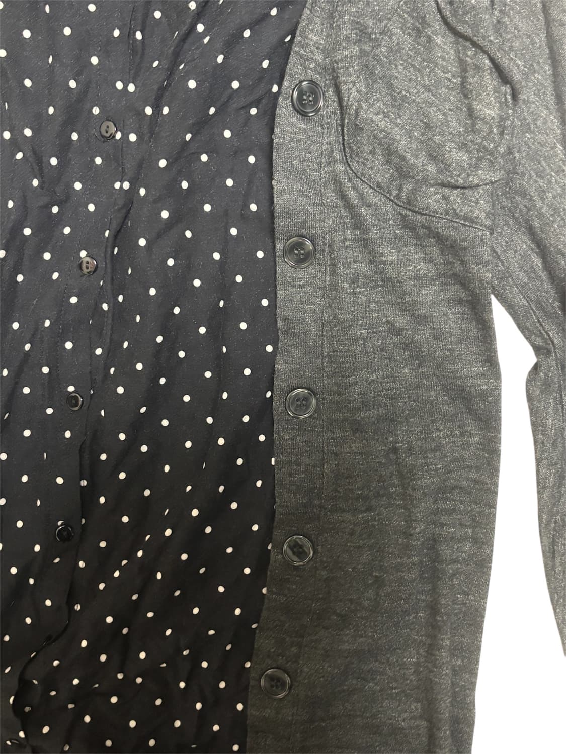 Lepsim 빈티지 도트 땡땡이 가디건 레이어드 롱 셔츠 티 모리걸 상품이미지4