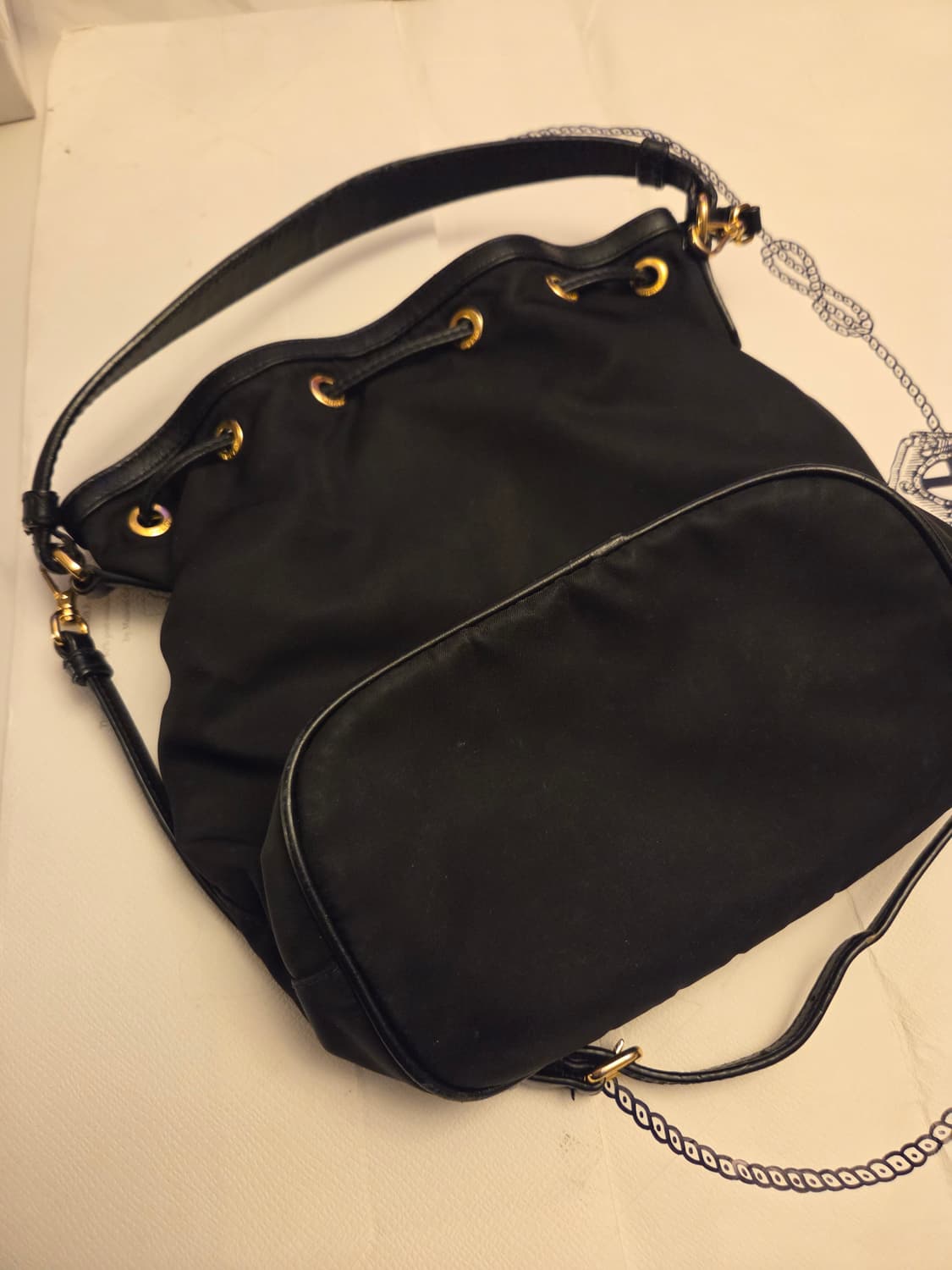 [정품] 프라다 듀엣 리나일론 삼각로고  버킷 크로스백  상품이미지5