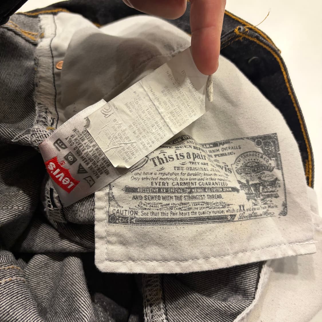 [36x32] 10s 리바이스 501 블랙진 데님 팬츠 B328 상품이미지9