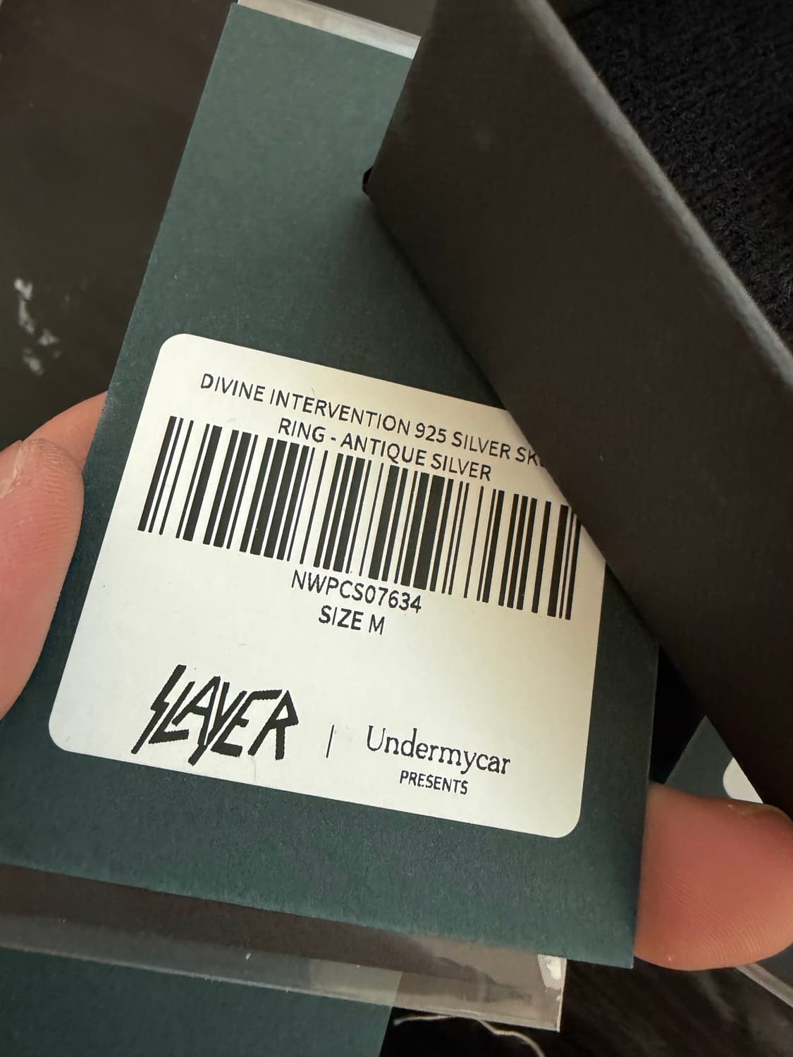 (M) 슬레이어 언더마이카 디바인 실버 스컬 링 상품이미지3