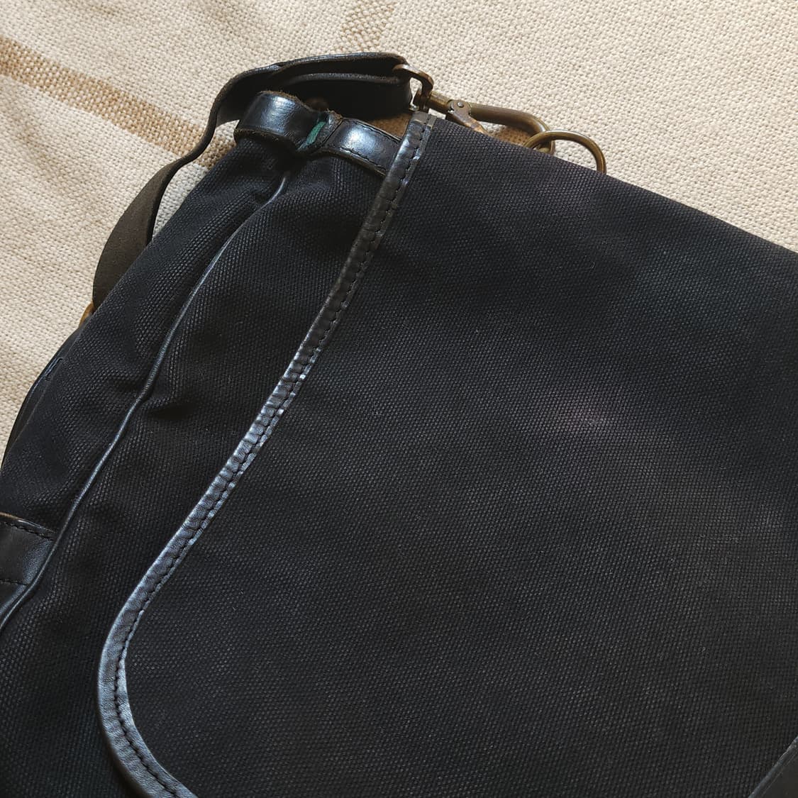 90s 폴로 퍼플라벨 캔버스 레더 포스트맨 메신져백 크로스백 상품이미지4