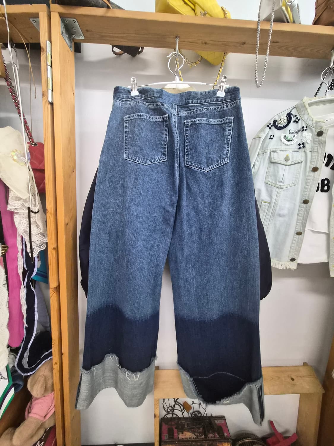 레터링 트렌치점퍼.디자이너 와이드데님 상품이미지9