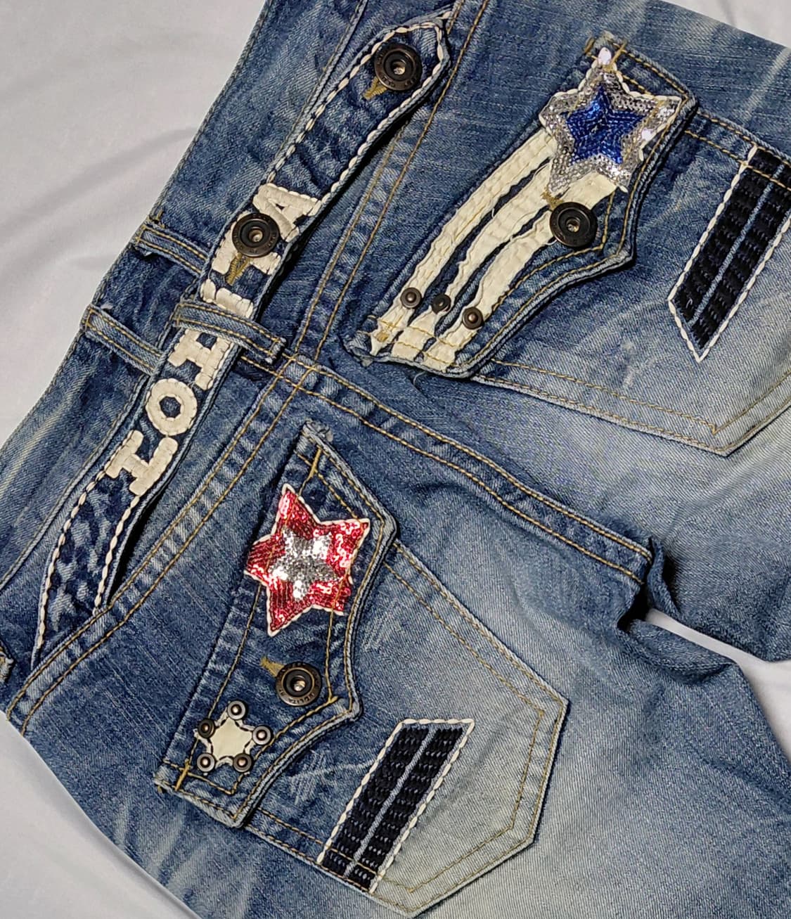 [XS] 로리타 진(Lolita Jeans) 시퀸 스타 와펜 빈티지 데님 상품이미지8