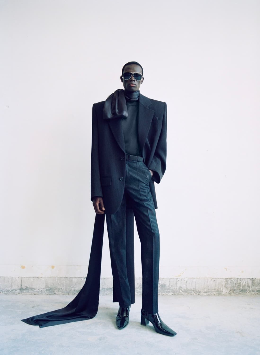 생로랑 / 블랙 스퀘어 벨트 / 85cm 상품이미지3