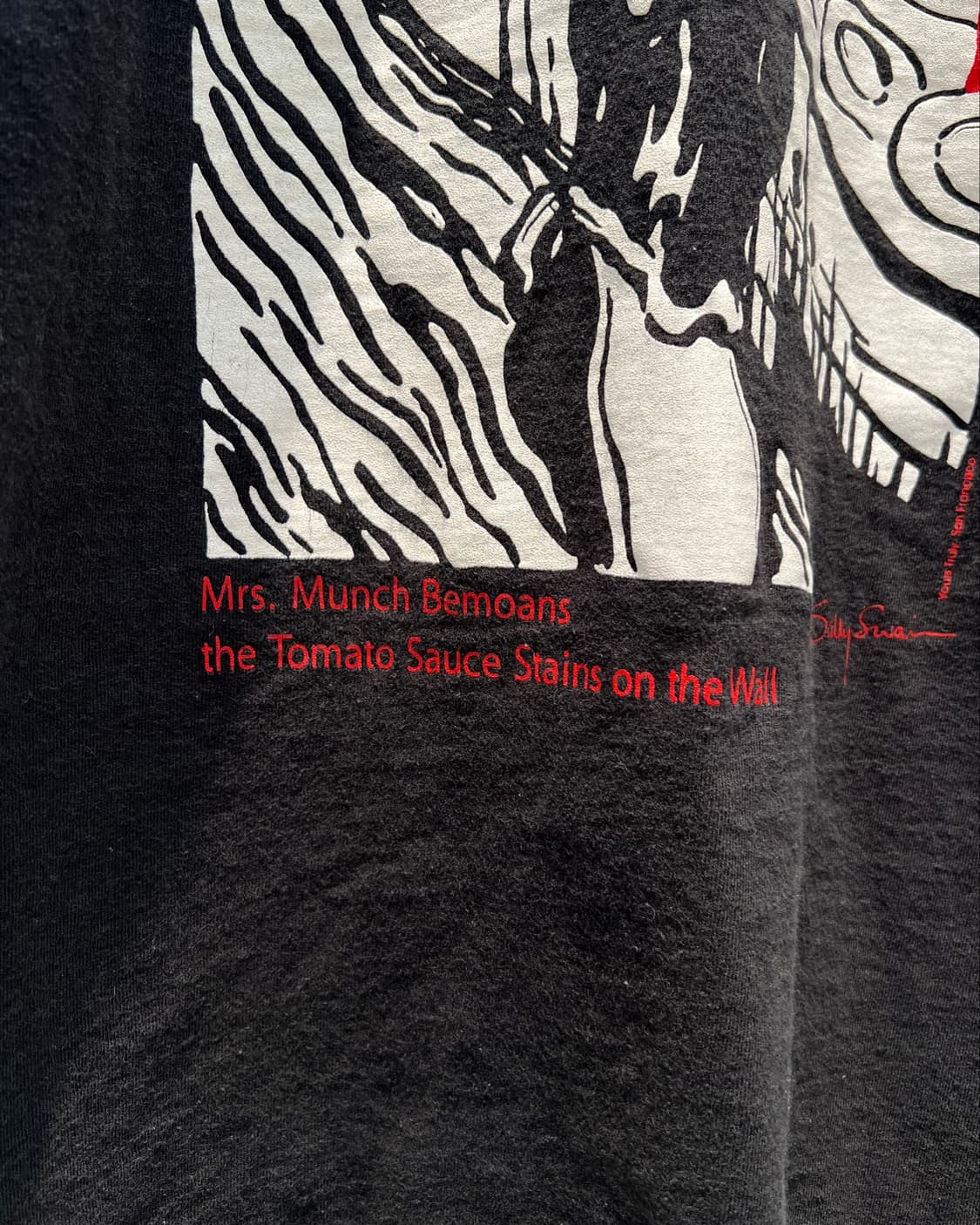 [M] 90s 빈티지 뭉크의 절규 패러디 티셔츠 상품이미지4