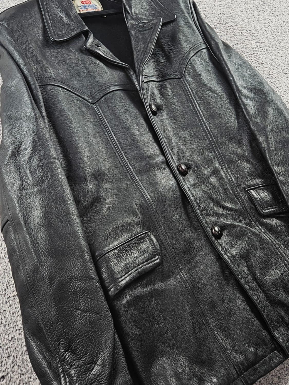 90's 리바이스 소가죽 카우레더 웨스턴 카코트 ( XL )/ 10885 상품이미지4