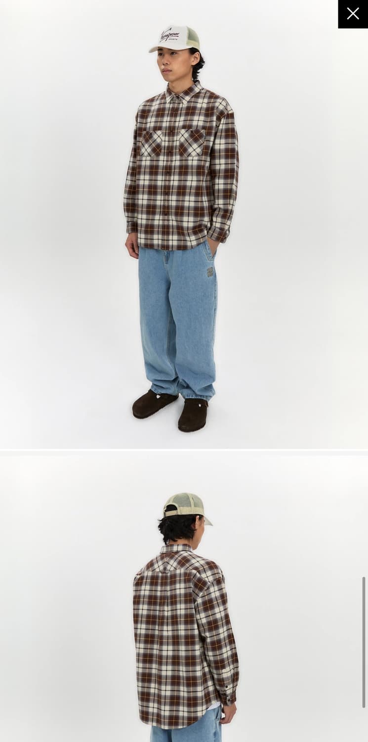 예스아이씨 Plop Check Shirt Brown 상품이미지3