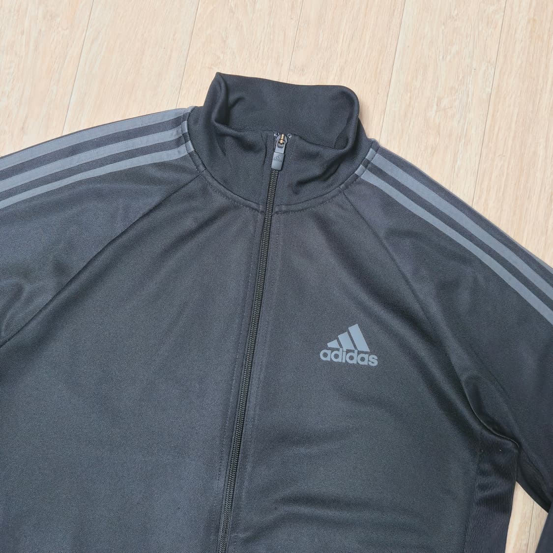 XL) 아디다스 블랙 차콜 삼선 트랙탑 져지 자켓 상품이미지1
