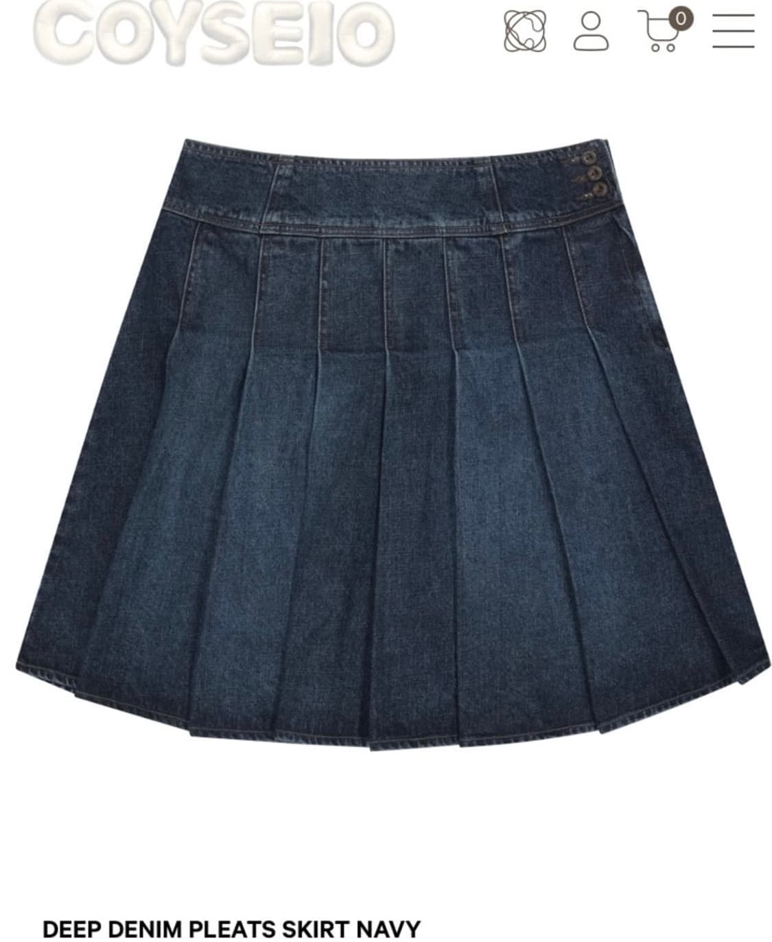 Coyseio DEEP DENIM PLEATS SKIRT NAVY 1 상품이미지1