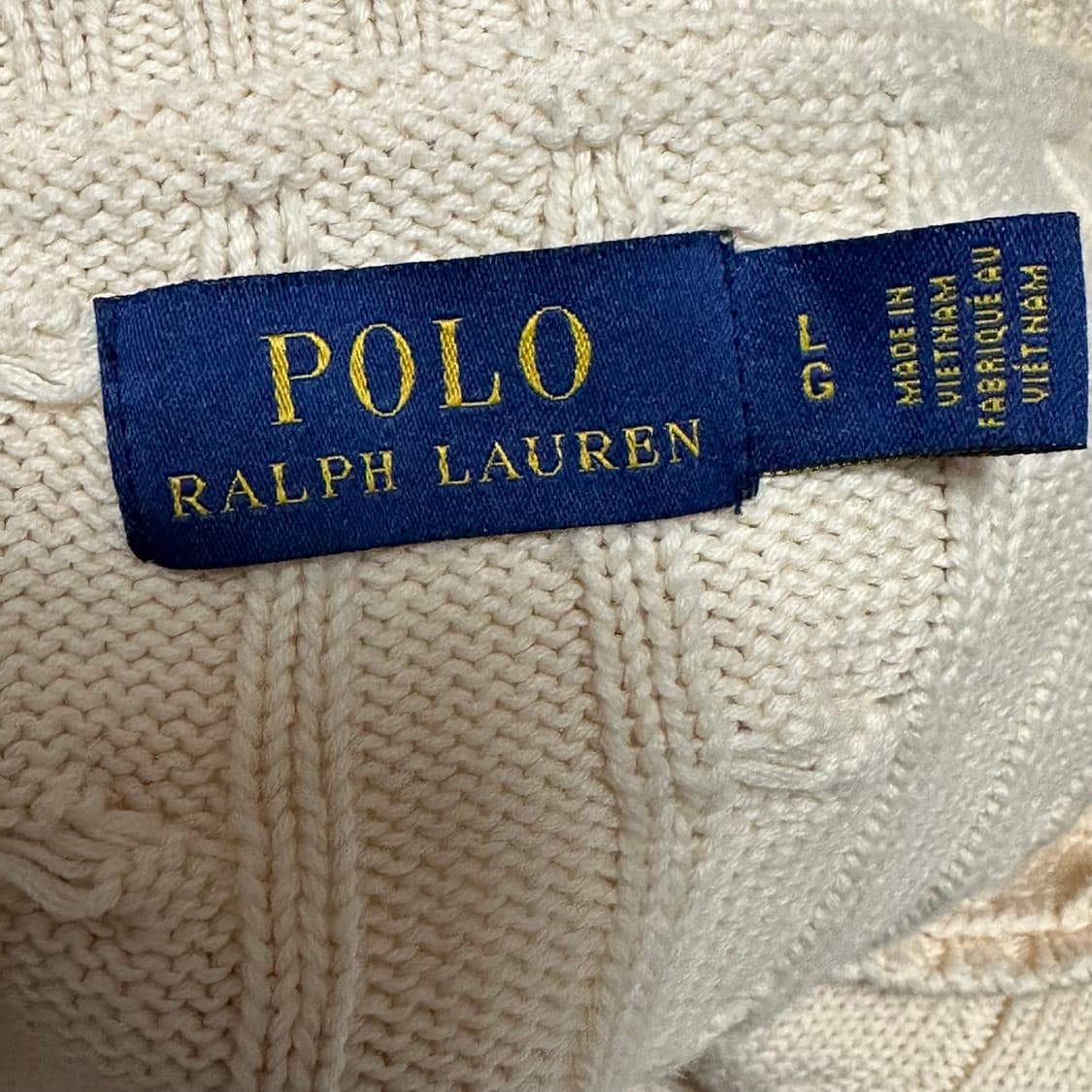 L 폴로랄프로렌 블루 포니 브이넥 케이블 니트 상품이미지4