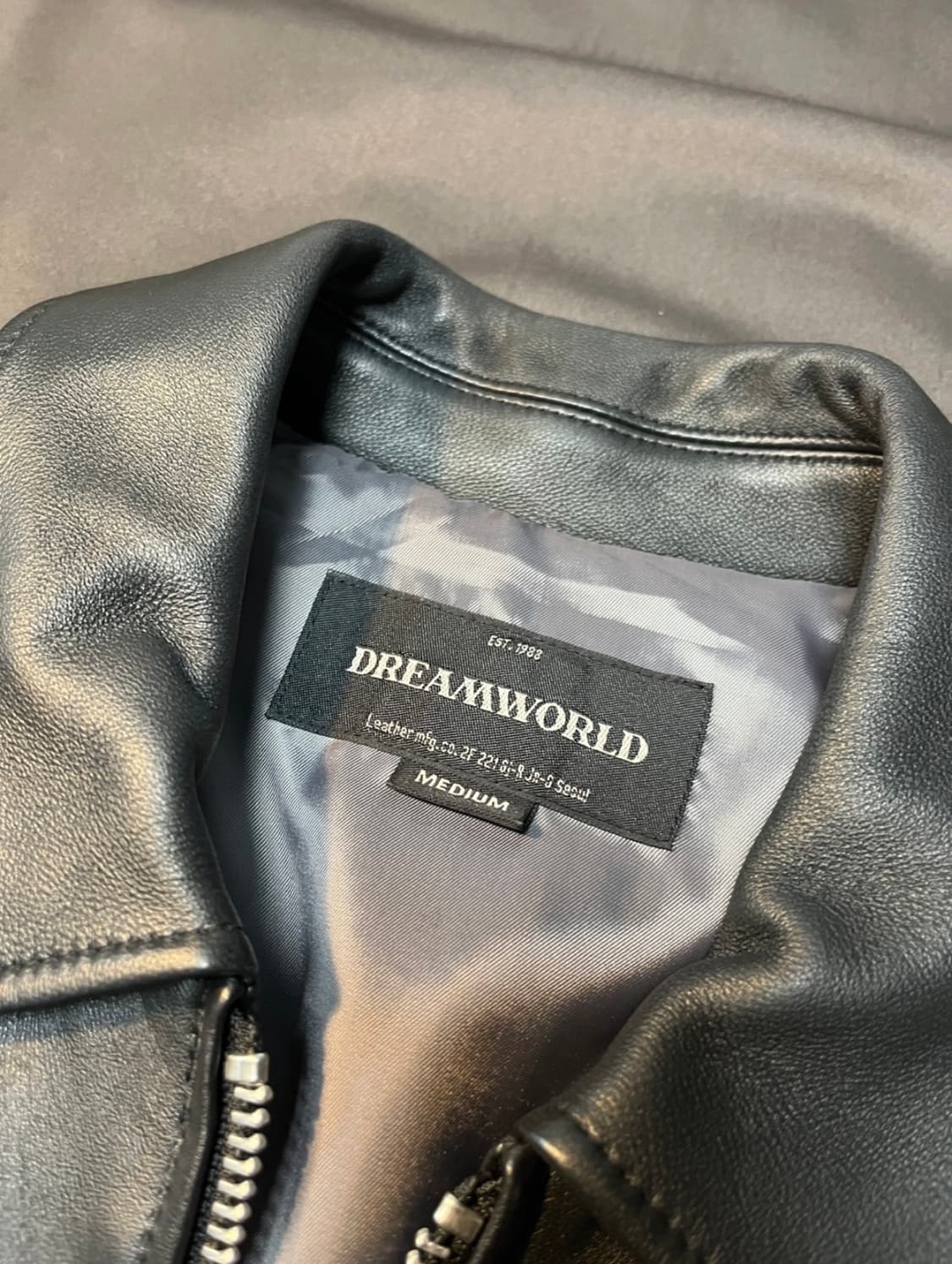 드림월드 램스킨 세미오버 싱글 라이더 자켓 상품이미지1